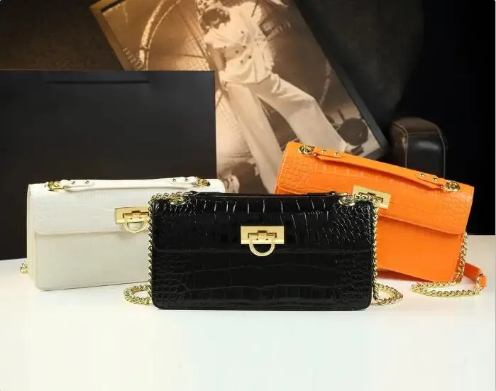 Luxury Fashion Leather Women Bag Crocodile Pattern 2023