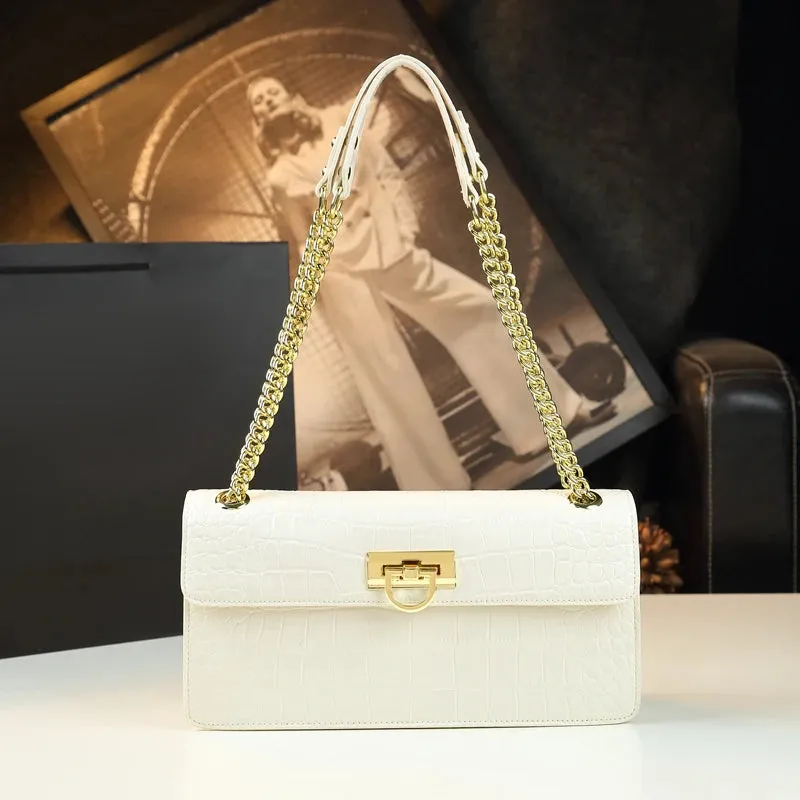Luxury Fashion Leather Women Bag Crocodile Pattern 2023