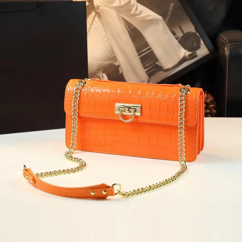 Luxury Fashion Leather Women Bag Crocodile Pattern 2023