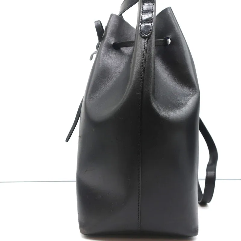 Mansur Gavriel Bucket Bag Black/Royal Coated Leather Medium Crossbody