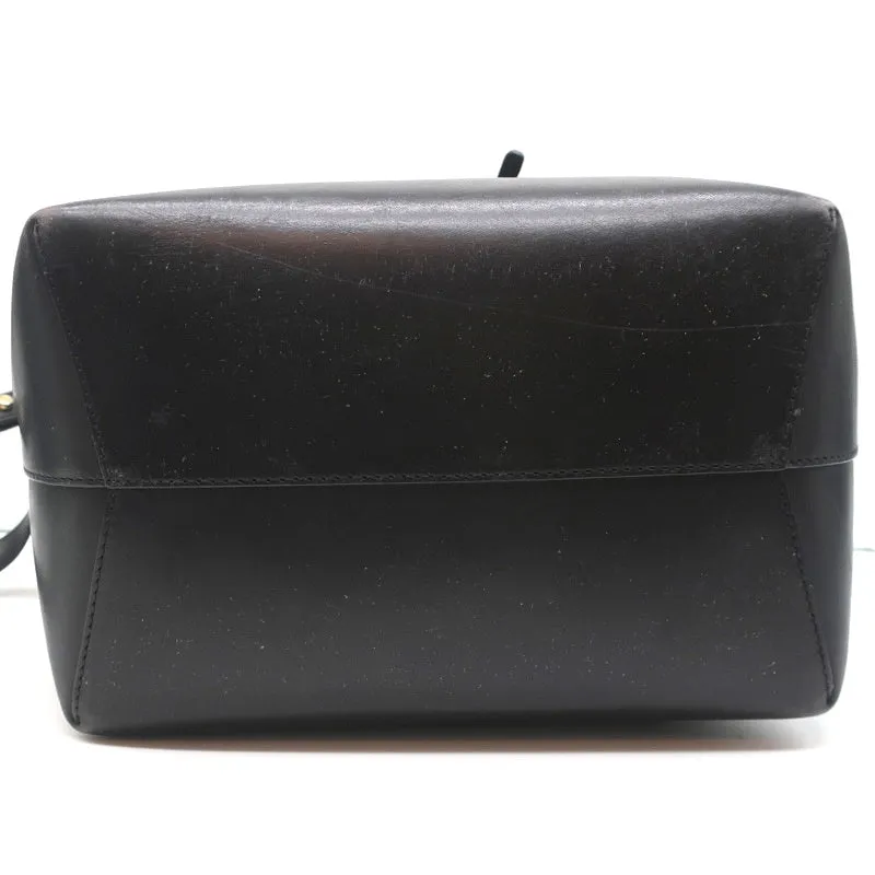 Mansur Gavriel Bucket Bag Black/Royal Coated Leather Medium Crossbody