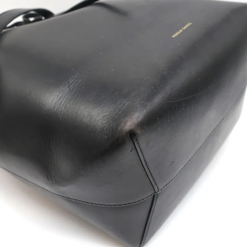 Mansur Gavriel Bucket Bag Black/Royal Coated Leather Medium Crossbody