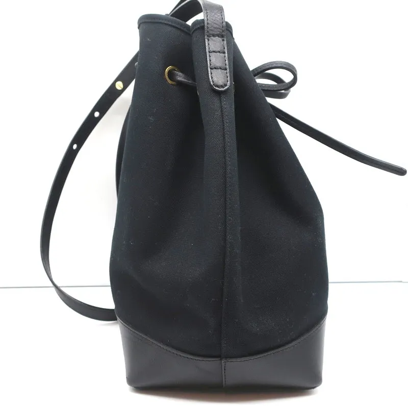 Mansur Gavriel Large Bucket Bag Black Canvas & Leather Crossbody