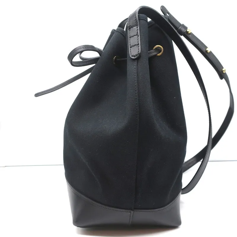 Mansur Gavriel Large Bucket Bag Black Canvas & Leather Crossbody