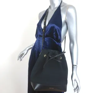 Mansur Gavriel Large Bucket Bag Black Canvas & Leather Crossbody