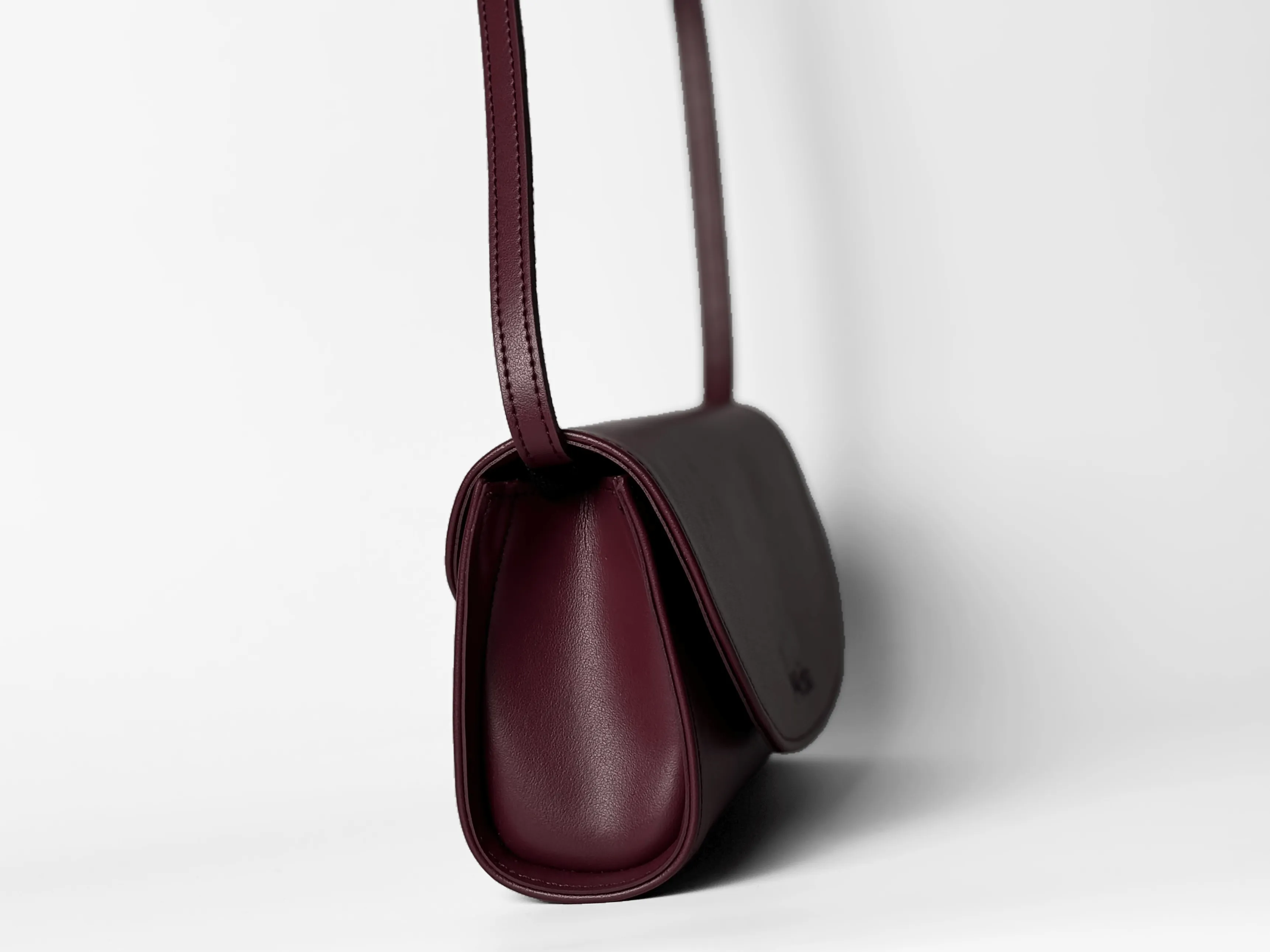 Marlee Apple Leather Vegan Crossbody Bag |  Deep Red