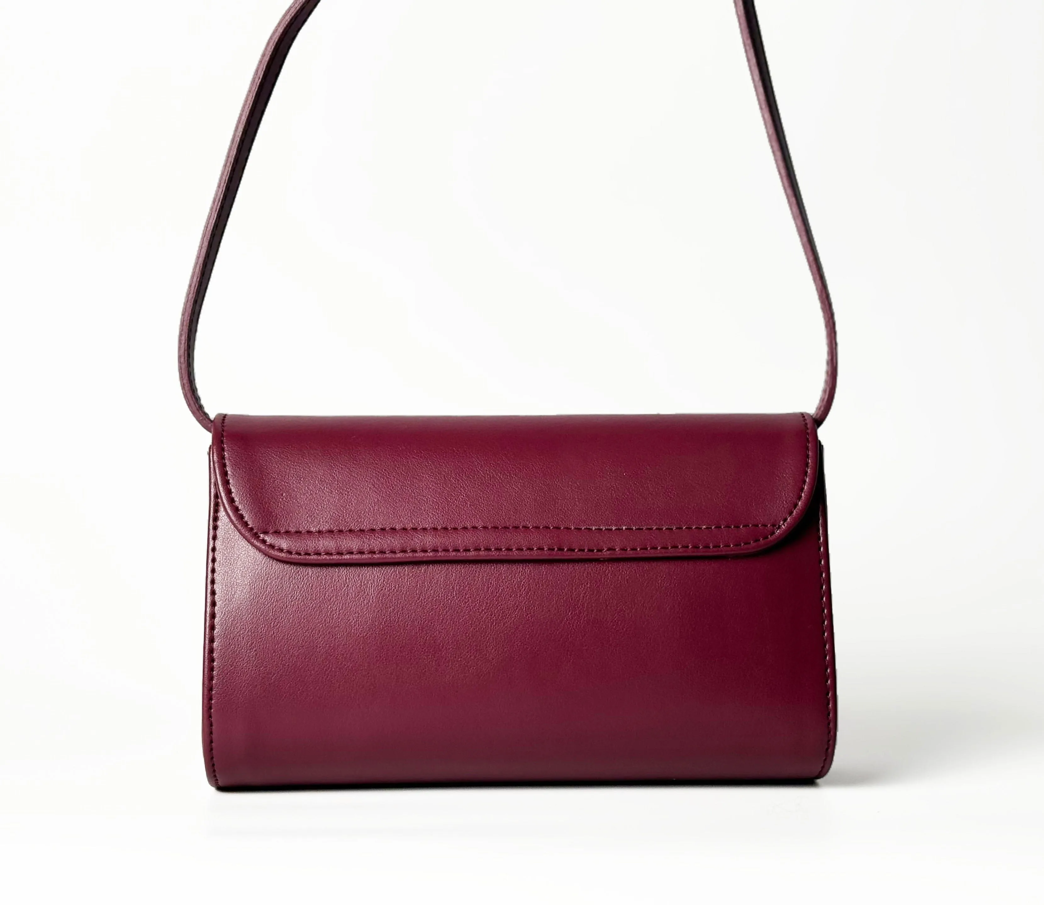 Marlee Apple Leather Vegan Crossbody Bag |  Deep Red