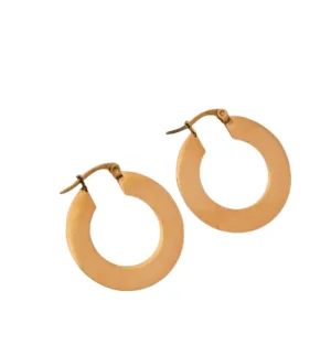 Marlo 18K Gold Dipped Non-Tarnish Waterproof Stainless Steel Hoop Earrings