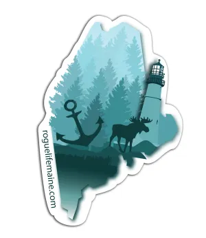 ME State Gradient Blue Sticker Decal