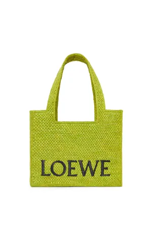 Medium LOEWE Font Tote in raffia