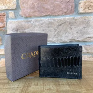 Men’s Cuadra Black Ostrich Wallet