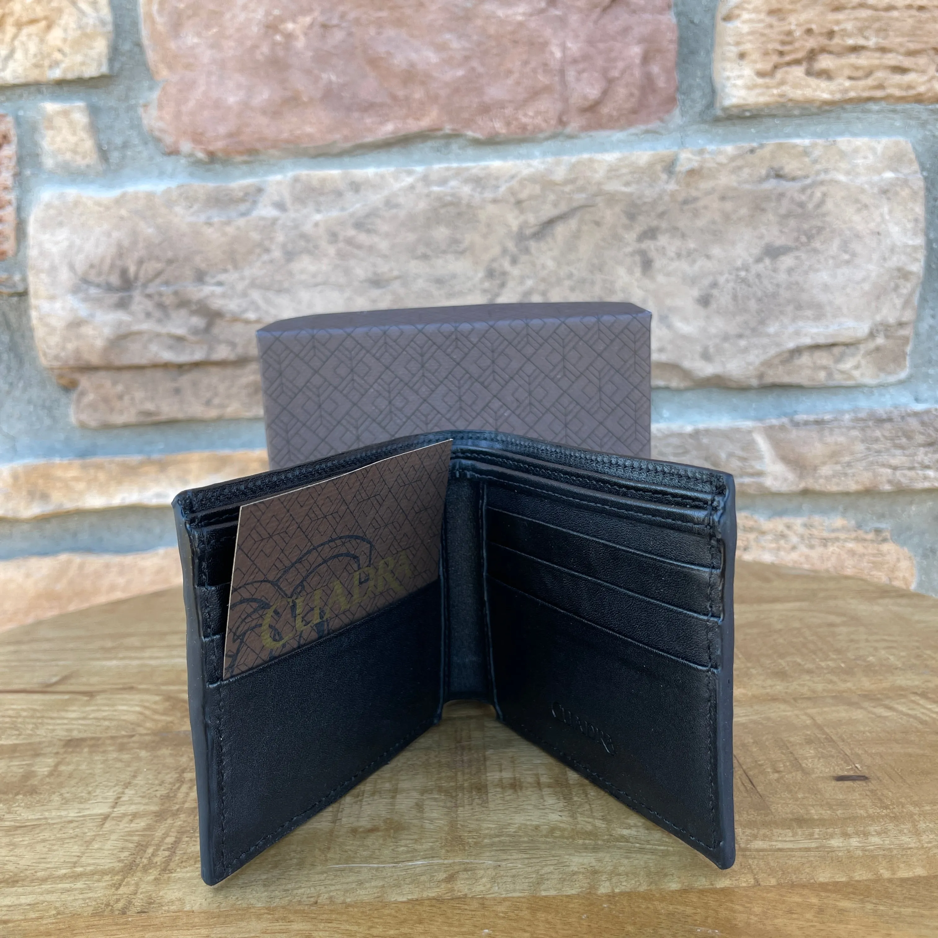 Men’s Cuadra Black Ostrich Wallet
