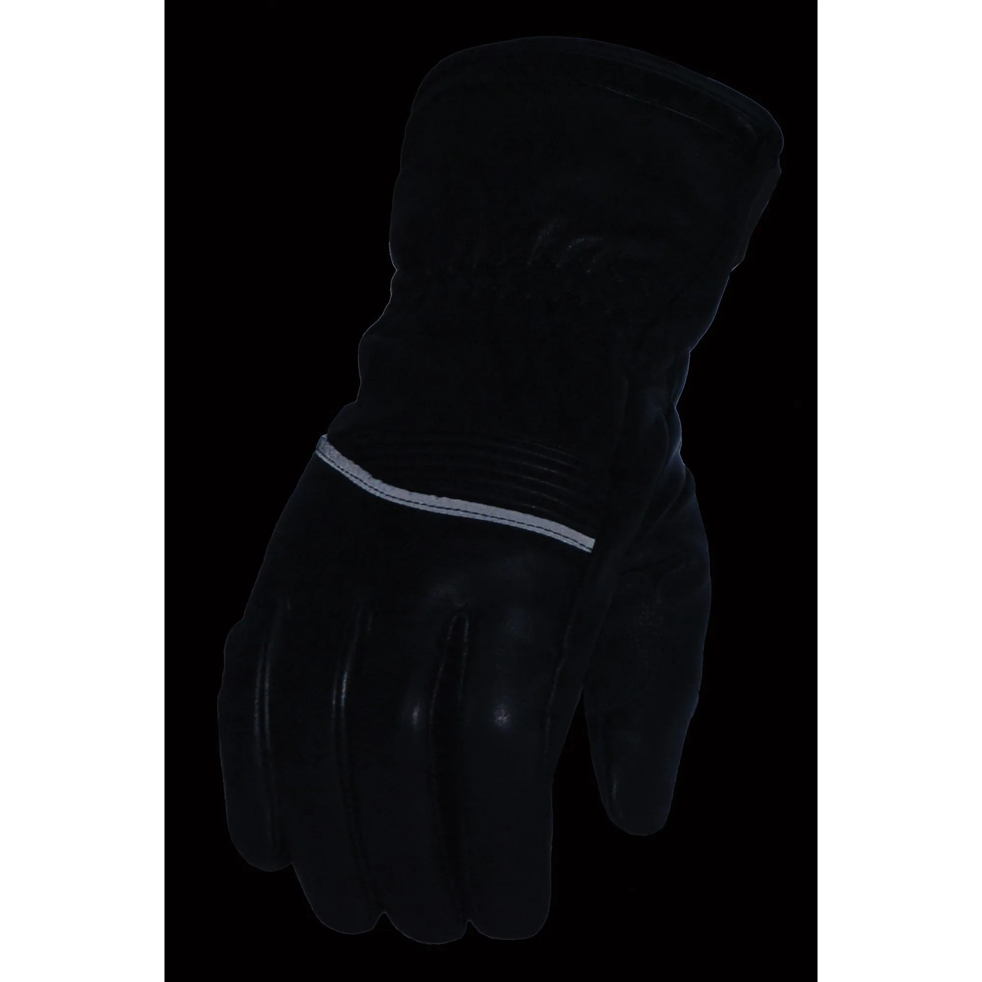 Men's Waterproof Gauntlet Glove w/ Flex Knuckle & Reflective Trim Touch Screen Fingers