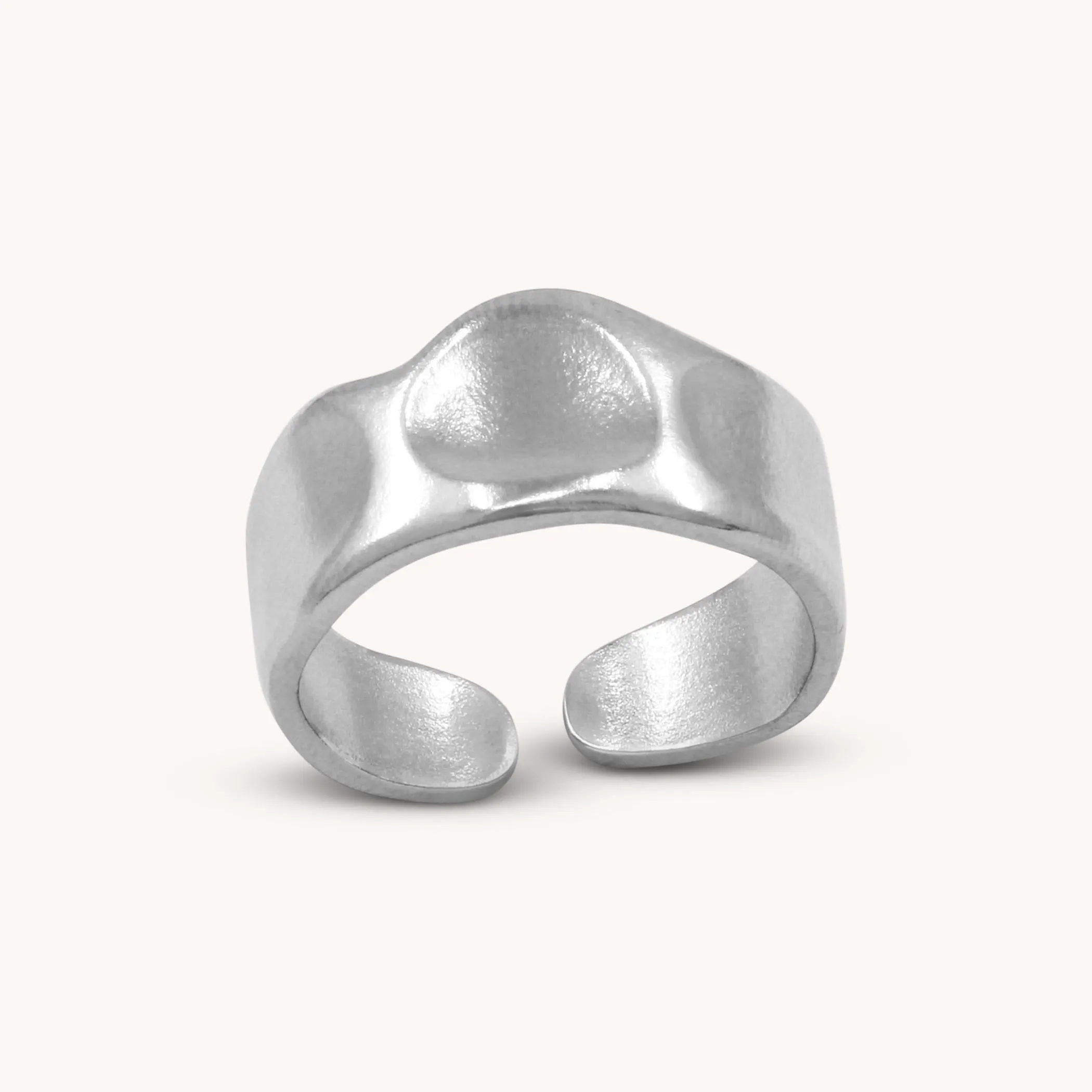 Michaela Hammered Band Ring, Silver