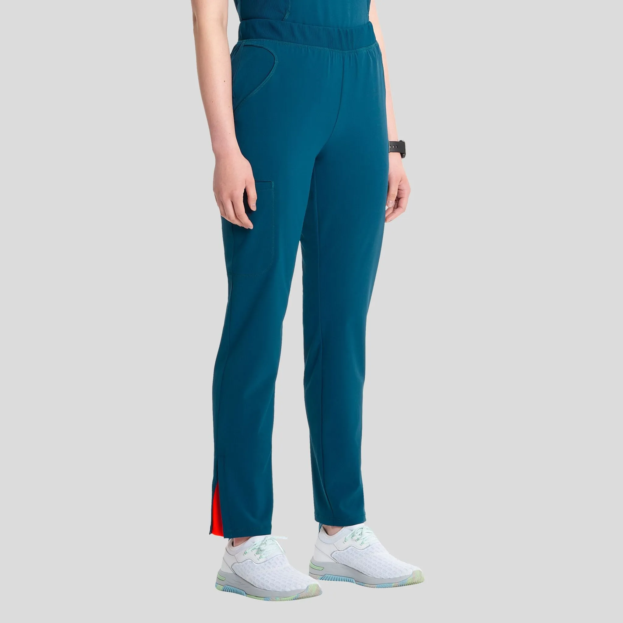 Mid Rise Pull-on Tapered Leg Cargo Pant | Caribbean