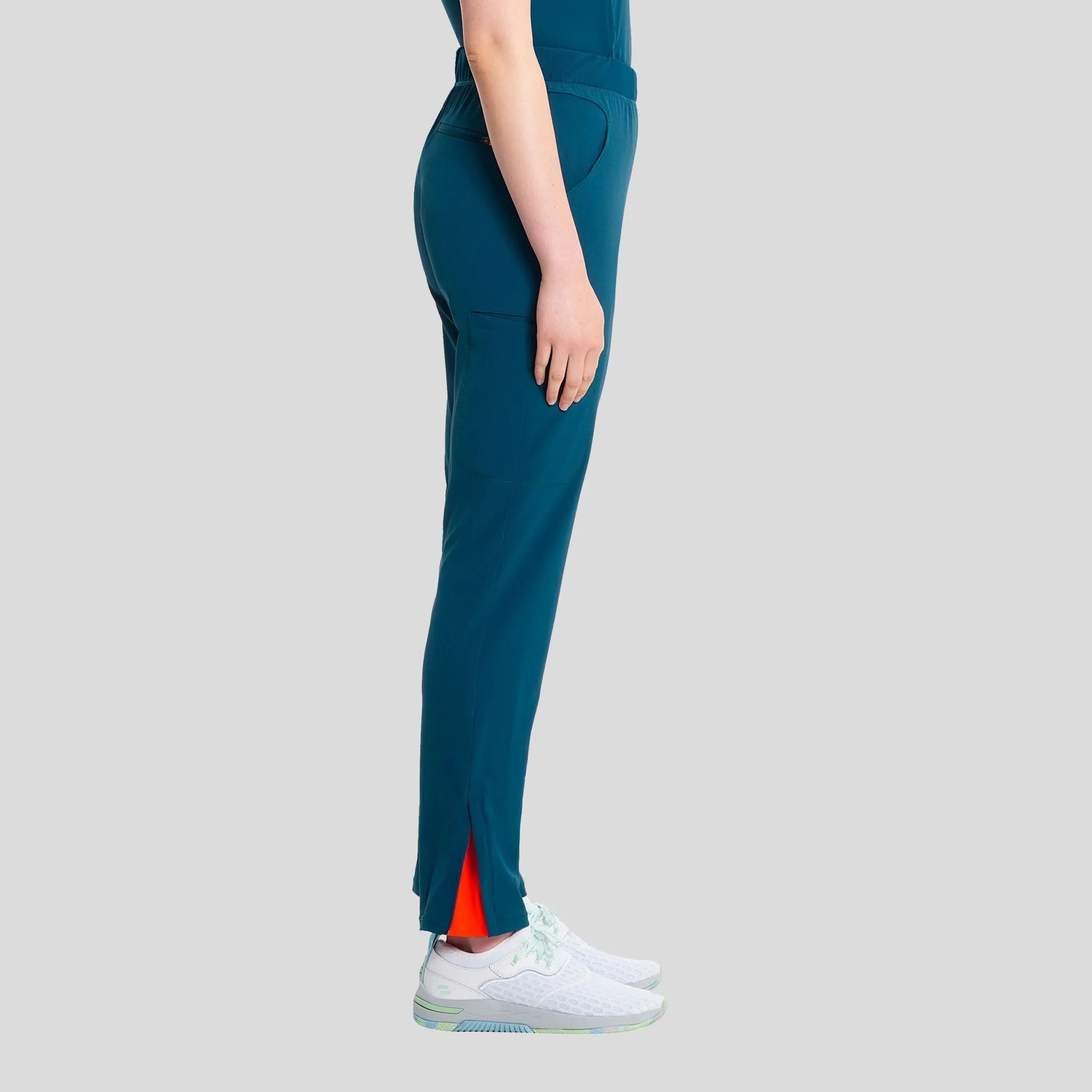 Mid Rise Pull-on Tapered Leg Cargo Pant | Caribbean