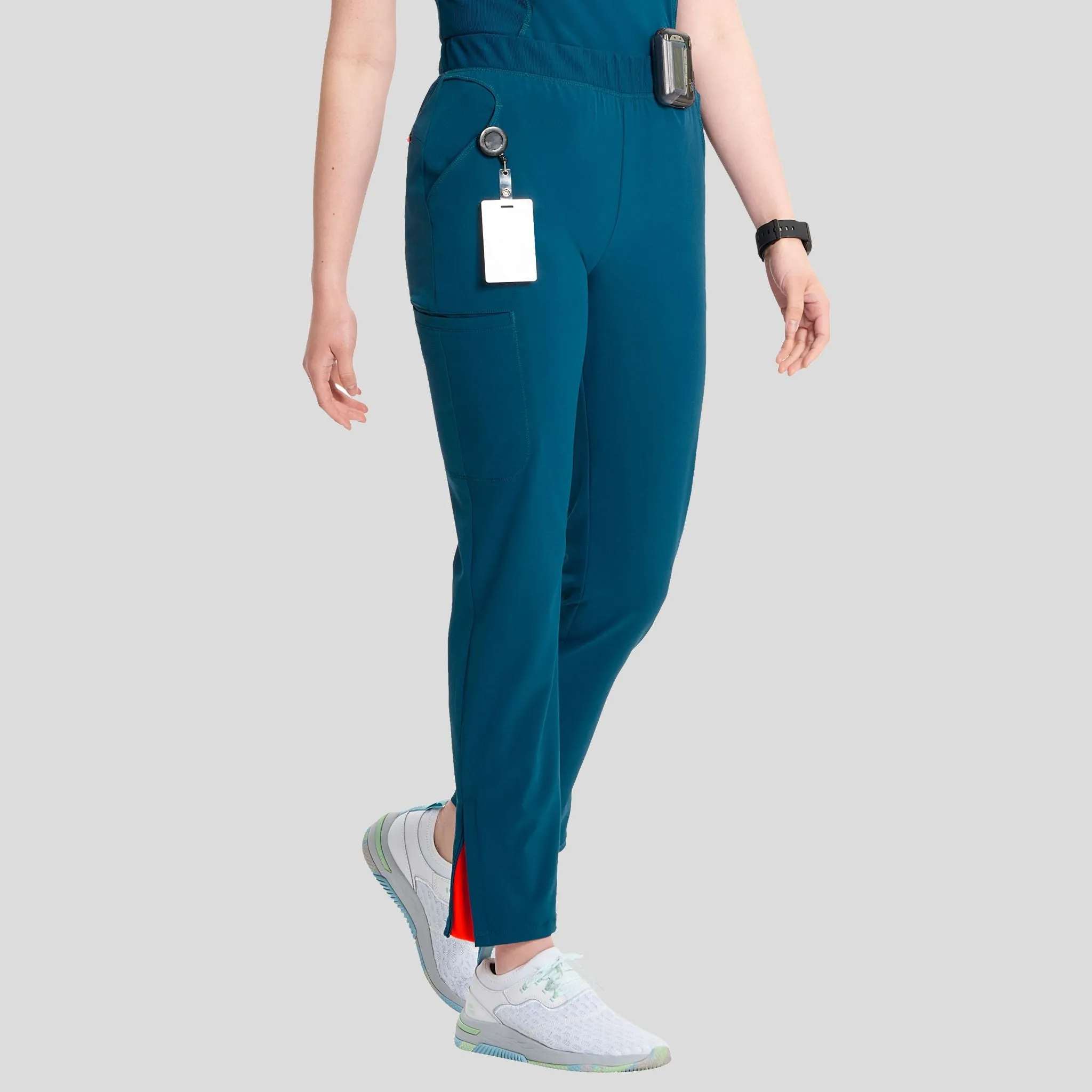Mid Rise Pull-on Tapered Leg Cargo Pant | Caribbean