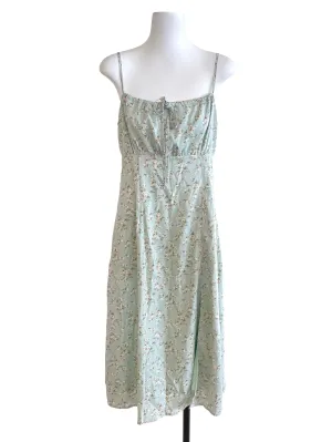 Mint Floral Front Slit Dress