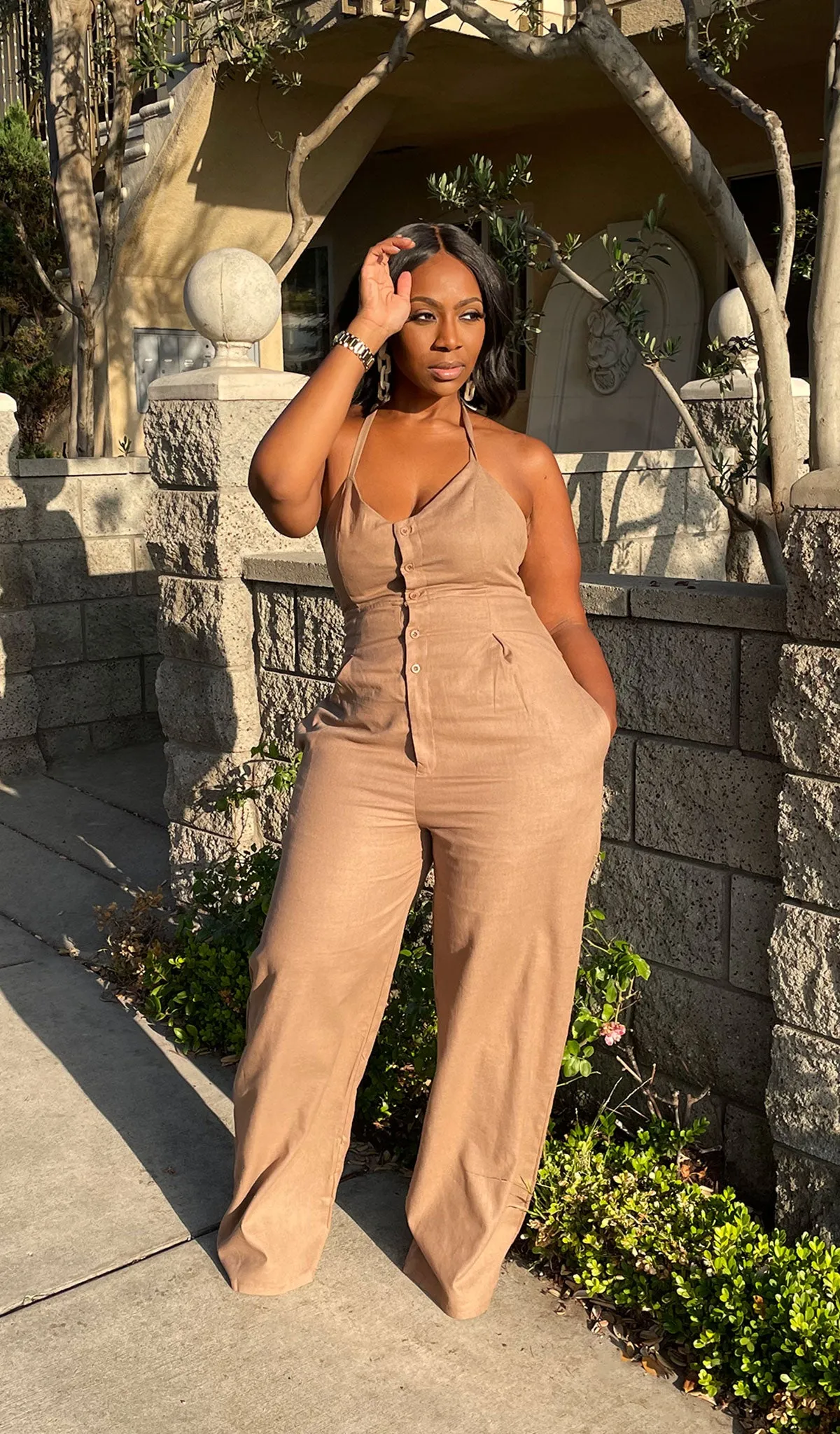 Mocha Latte | Halter Pant Jumper