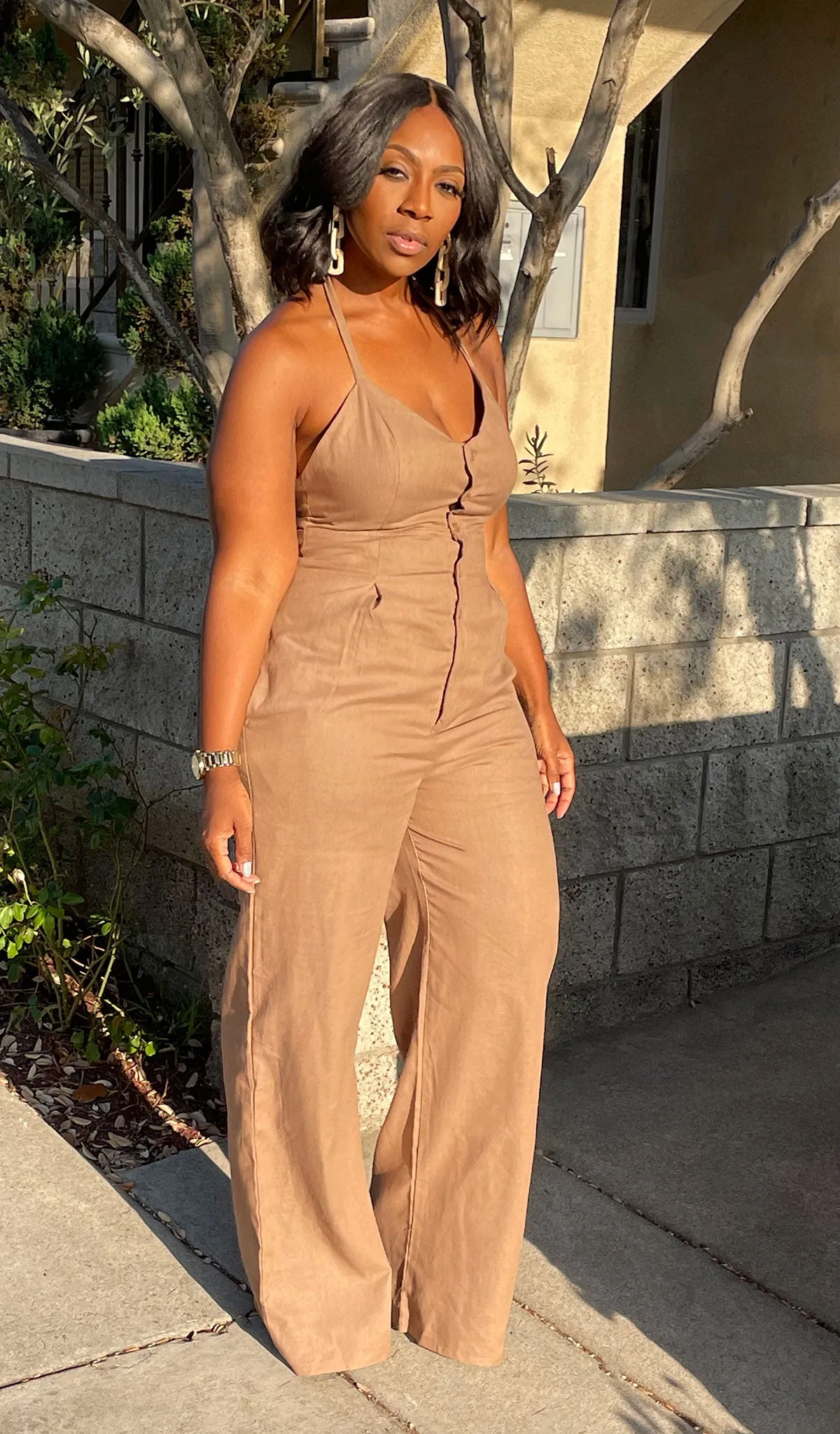 Mocha Latte | Halter Pant Jumper