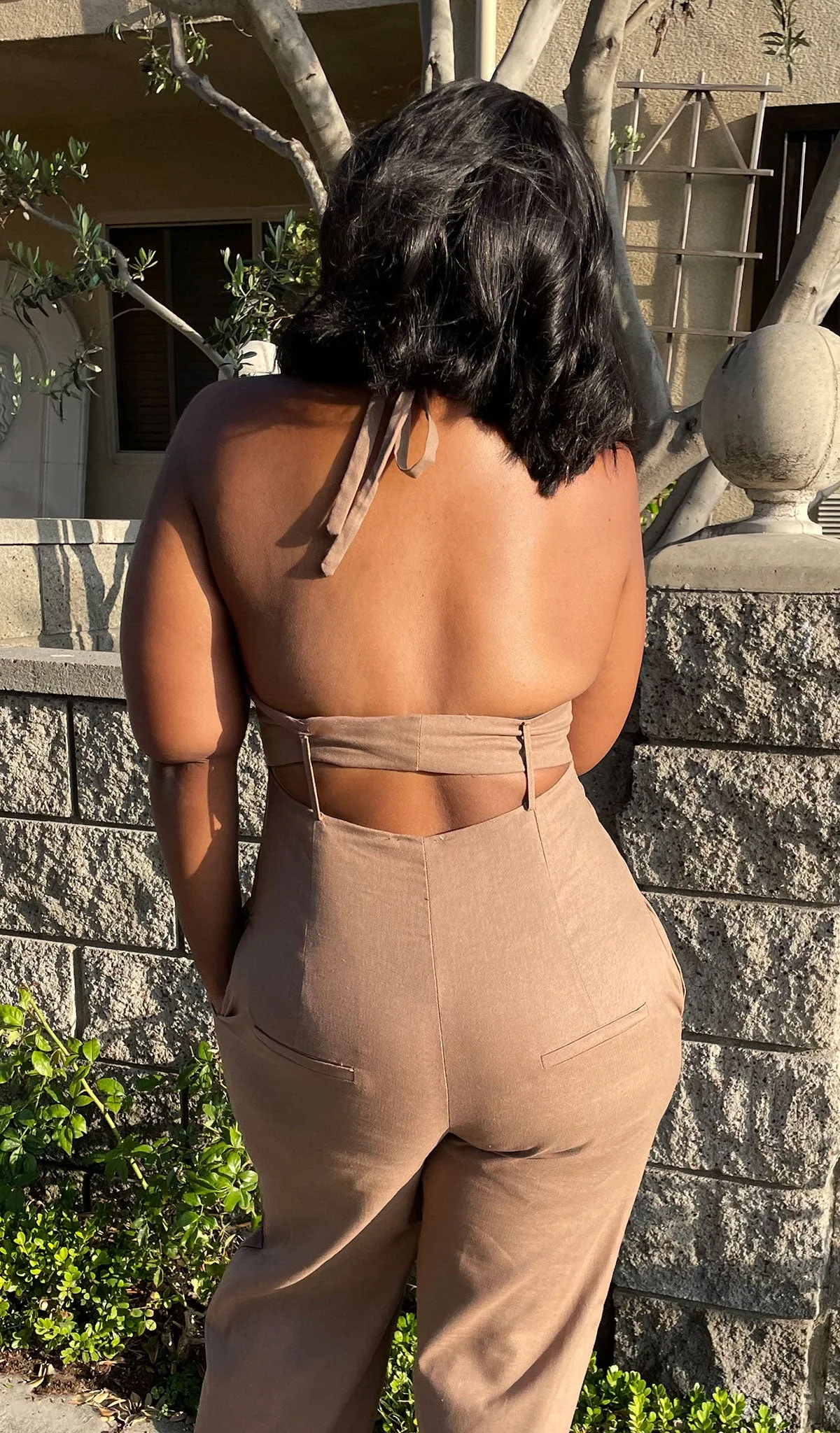 Mocha Latte | Halter Pant Jumper