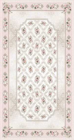 Modern Minimal Flower Design Lateks Water Resistant Washable Area Kitchen Rug