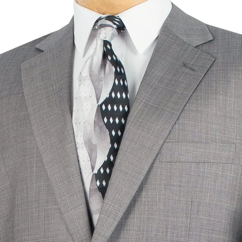 Monte Carlo Collection - Regular Fit 2 Piece 2 Button Textured Weave In Gray