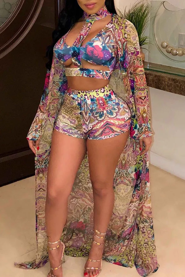 Multiprint Two Piece with Cover up