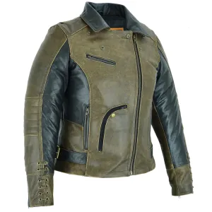 Must Ride Two-Tone Women Motorcycle Leather Jacket –  Black/Brown