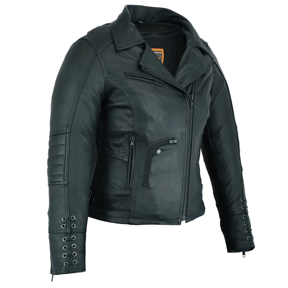 Must Ride Women Motorcycle Leather Jacket – Black