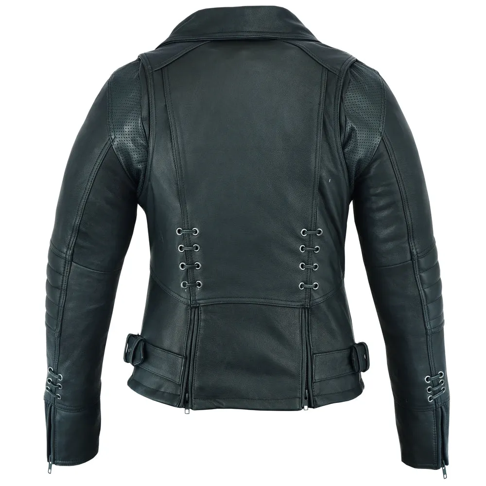 Must Ride Women Motorcycle Leather Jacket – Black