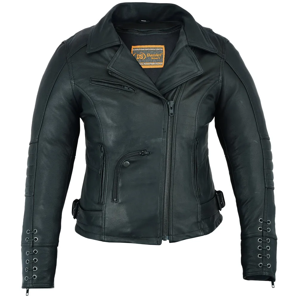 Must Ride Women Motorcycle Leather Jacket – Black