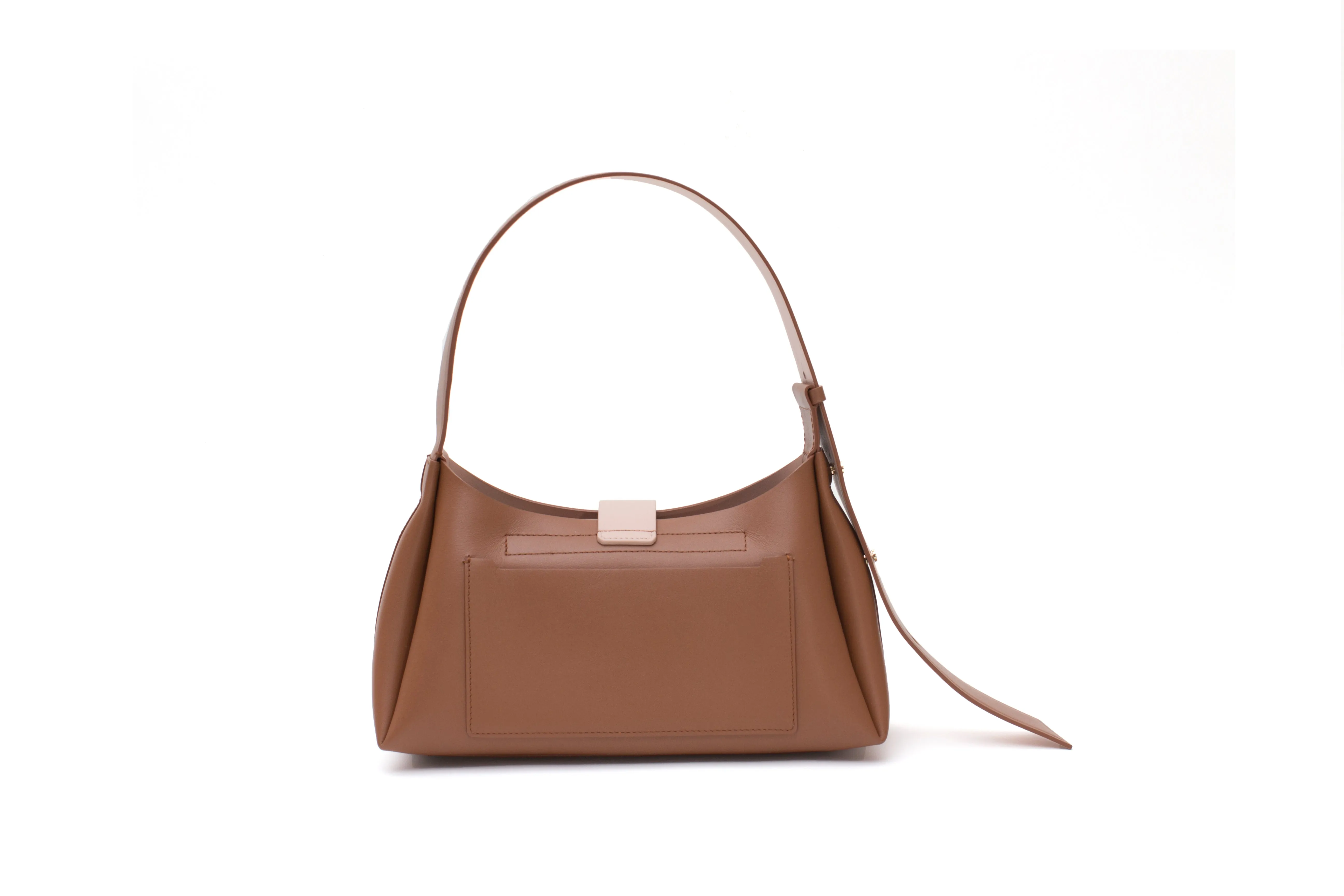 Nº47 Lucite Buckle Shoulder - Saddle   Blush