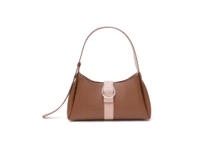 Nº47 Lucite Buckle Shoulder - Saddle   Blush