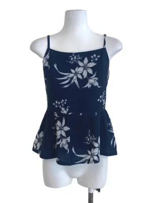 Navy Blue Floral Top
