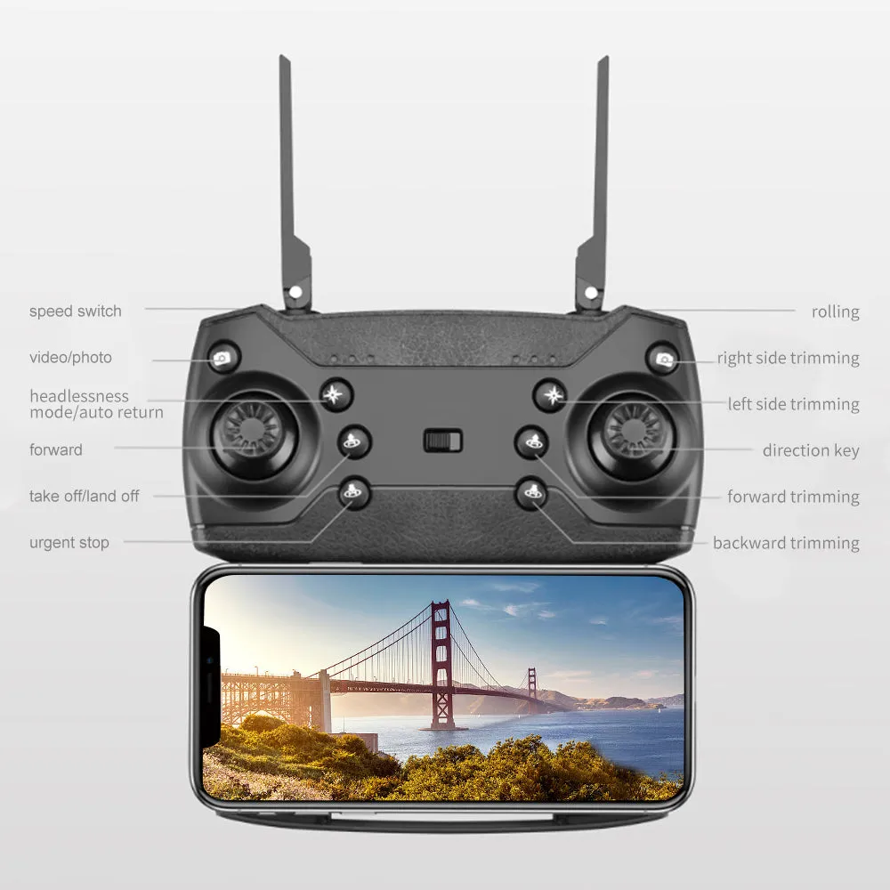 New  WIFI FPV Height Hold Drone Pro With Wide Angle HD 4K 1080P Camera