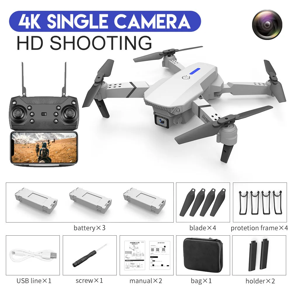 New  WIFI FPV Height Hold Drone Pro With Wide Angle HD 4K 1080P Camera