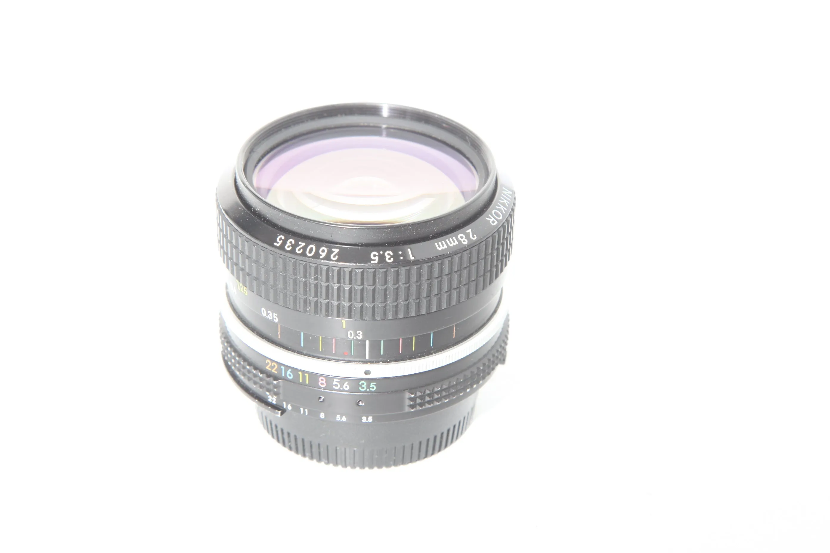 Nikon 28mm f3.5 Nikkor AI-s with hood HN-2