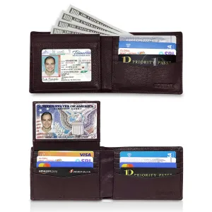 NOBILITY Wallet Brown for Men Genuine Leather RFID Blocking Bifold Stylish Wallet With 2 ID Window Gift Items