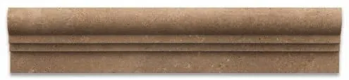 Noce Travertine Honed 2 1/2 X 12 OG-2 Chair Rail Liner Trim - 4" Sample