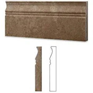 Noce Travertine Honed 5 X 12 Baseboard Trim Molding - 4" Sample