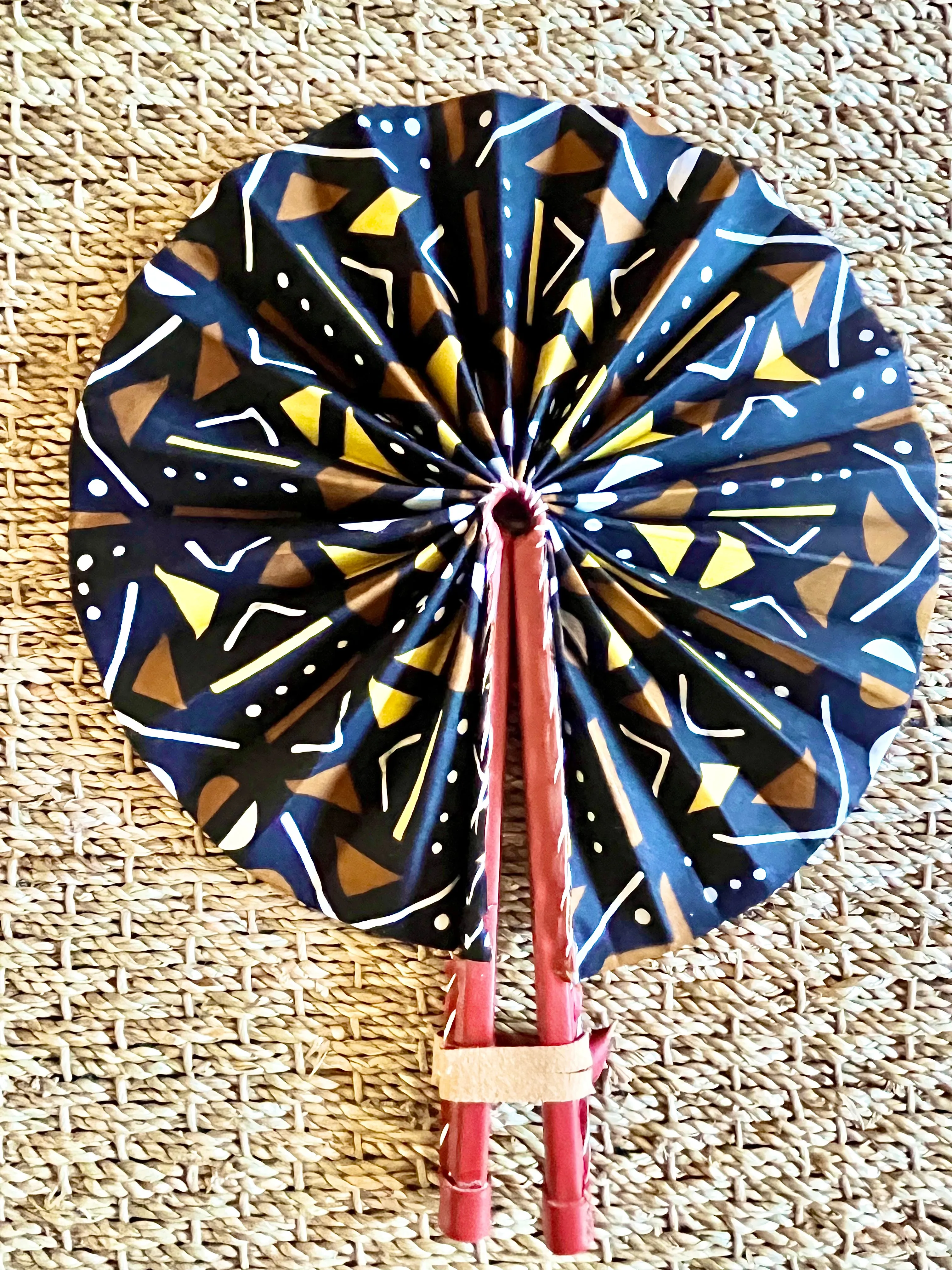 Noire Ankara Fabric Fans