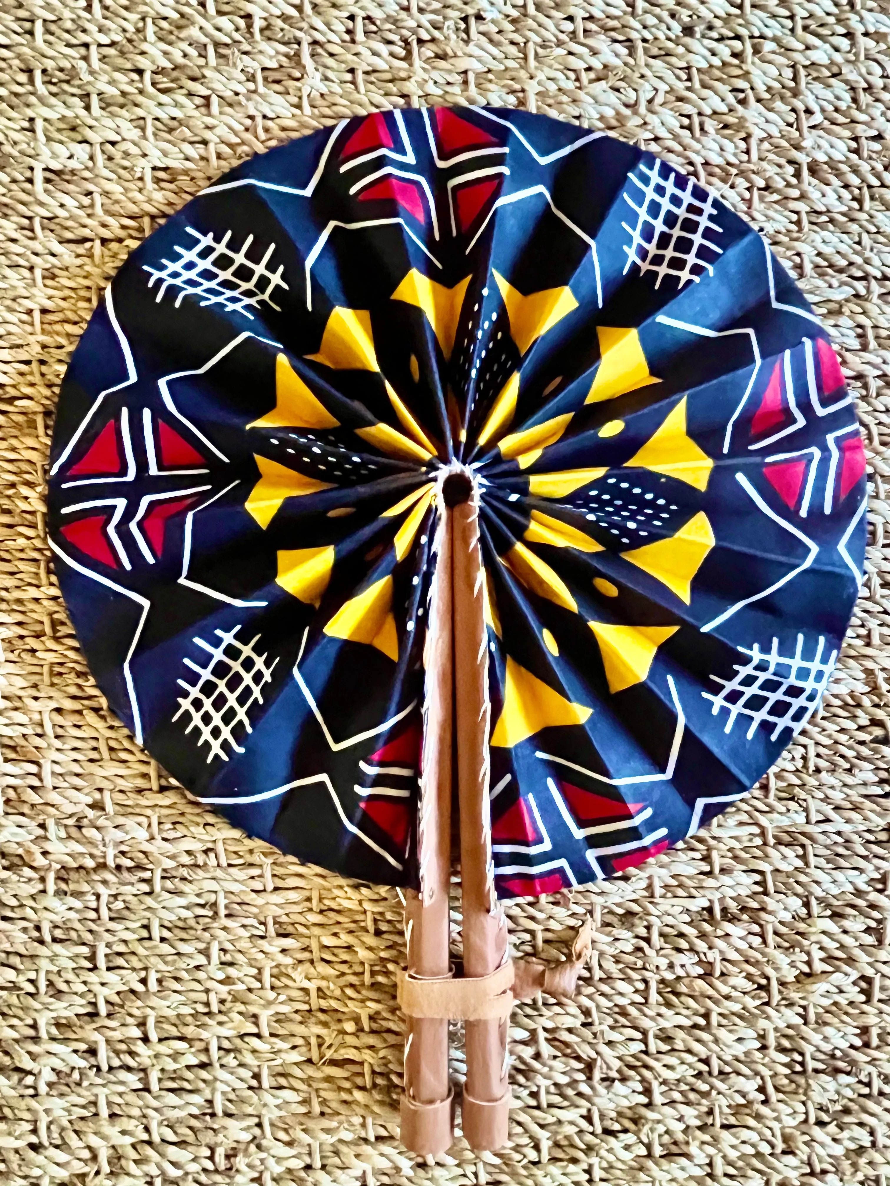 Noire Ankara Fabric Fans