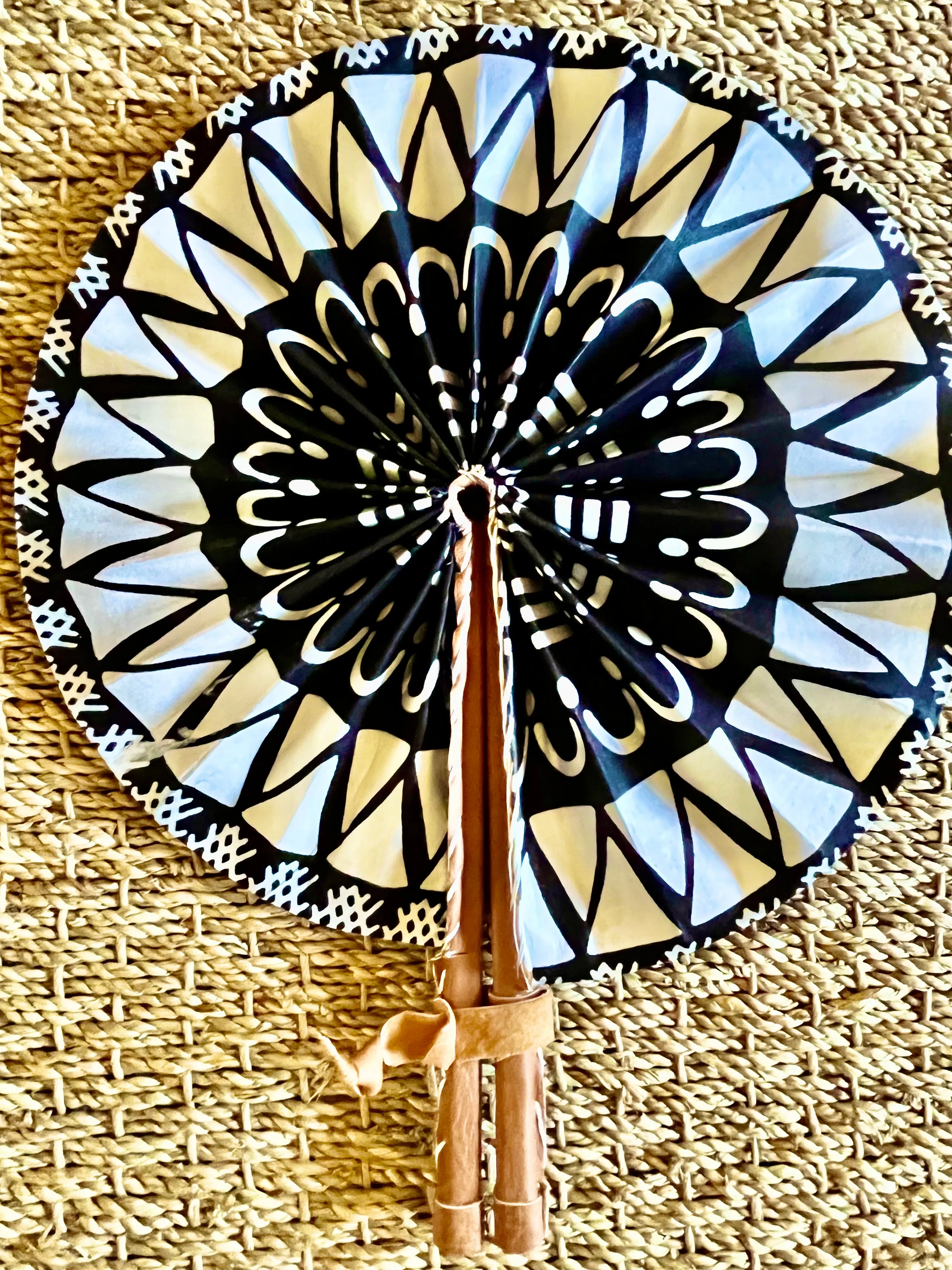 Noire Ankara Fabric Fans