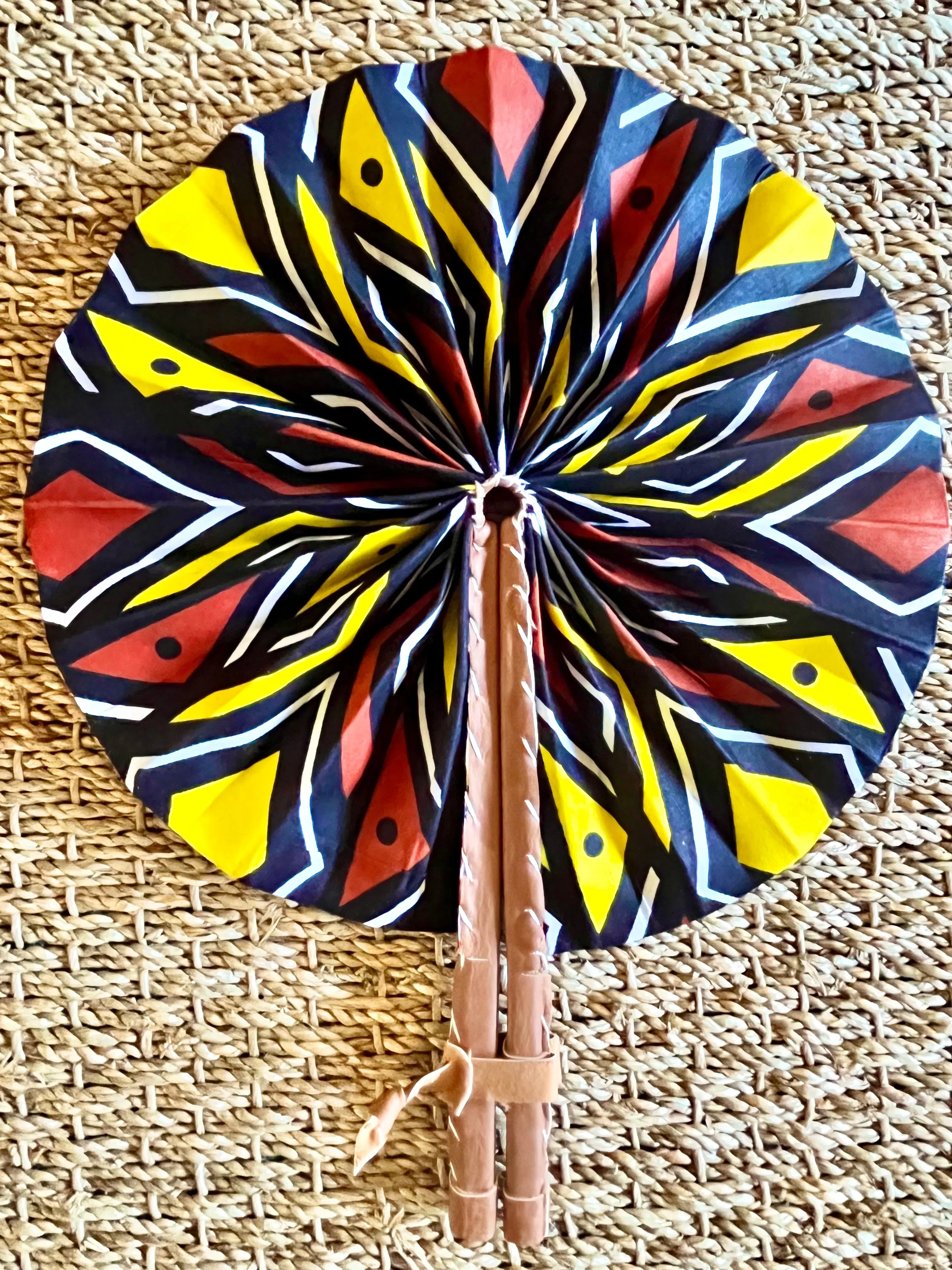 Noire Ankara Fabric Fans