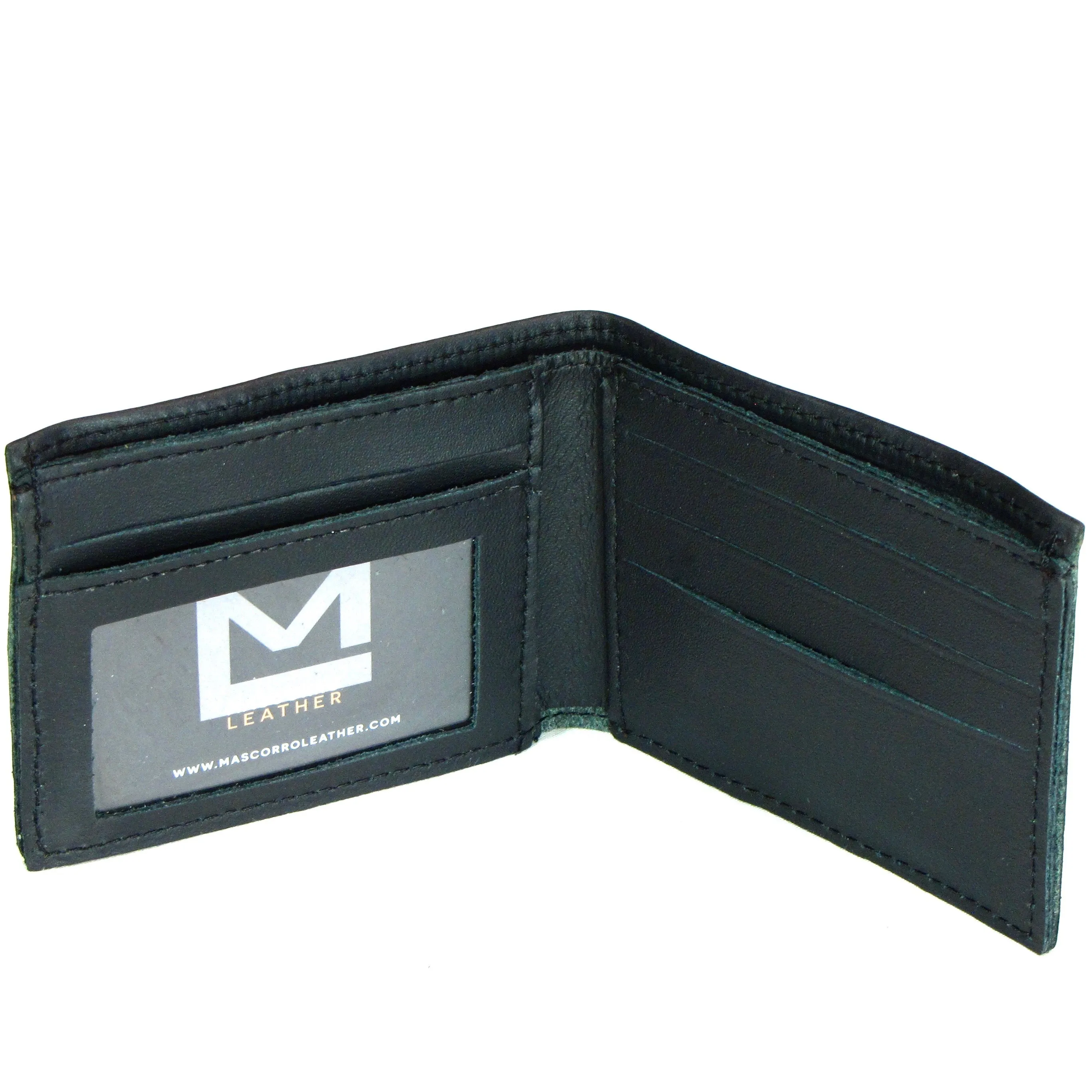Oil Tanned Slim Billfold- Flaming Wheel