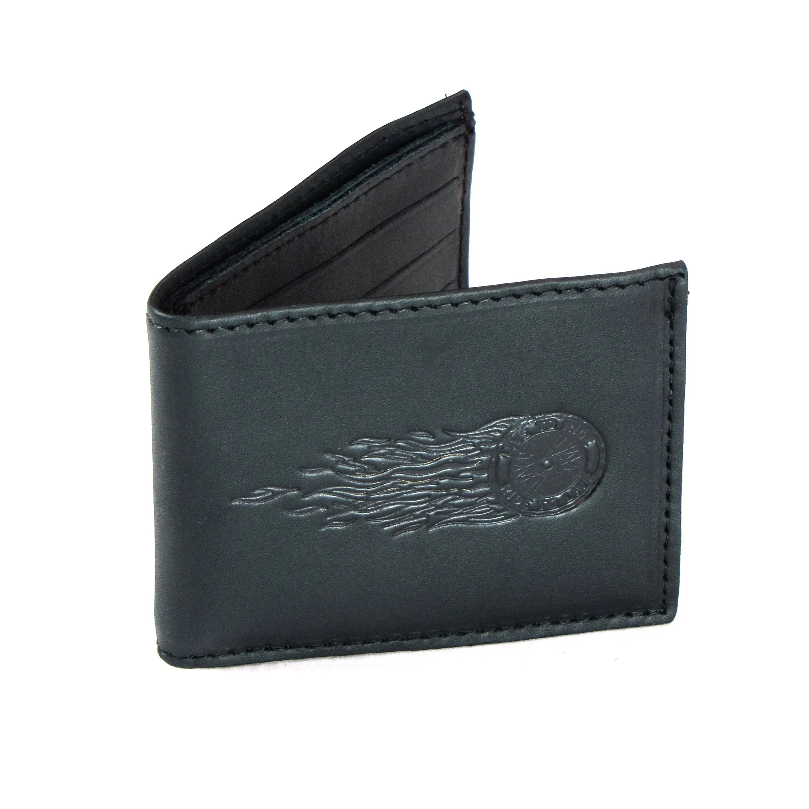 Oil Tanned Slim Billfold- Flaming Wheel