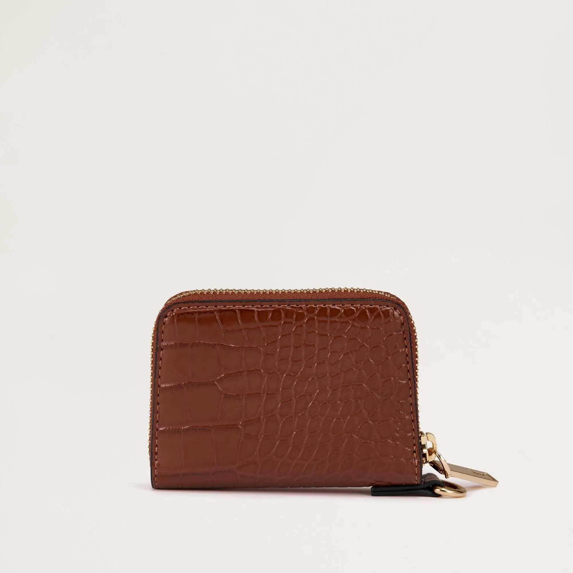 Orbit - Compact Zip Wallet - Mahogany Croco