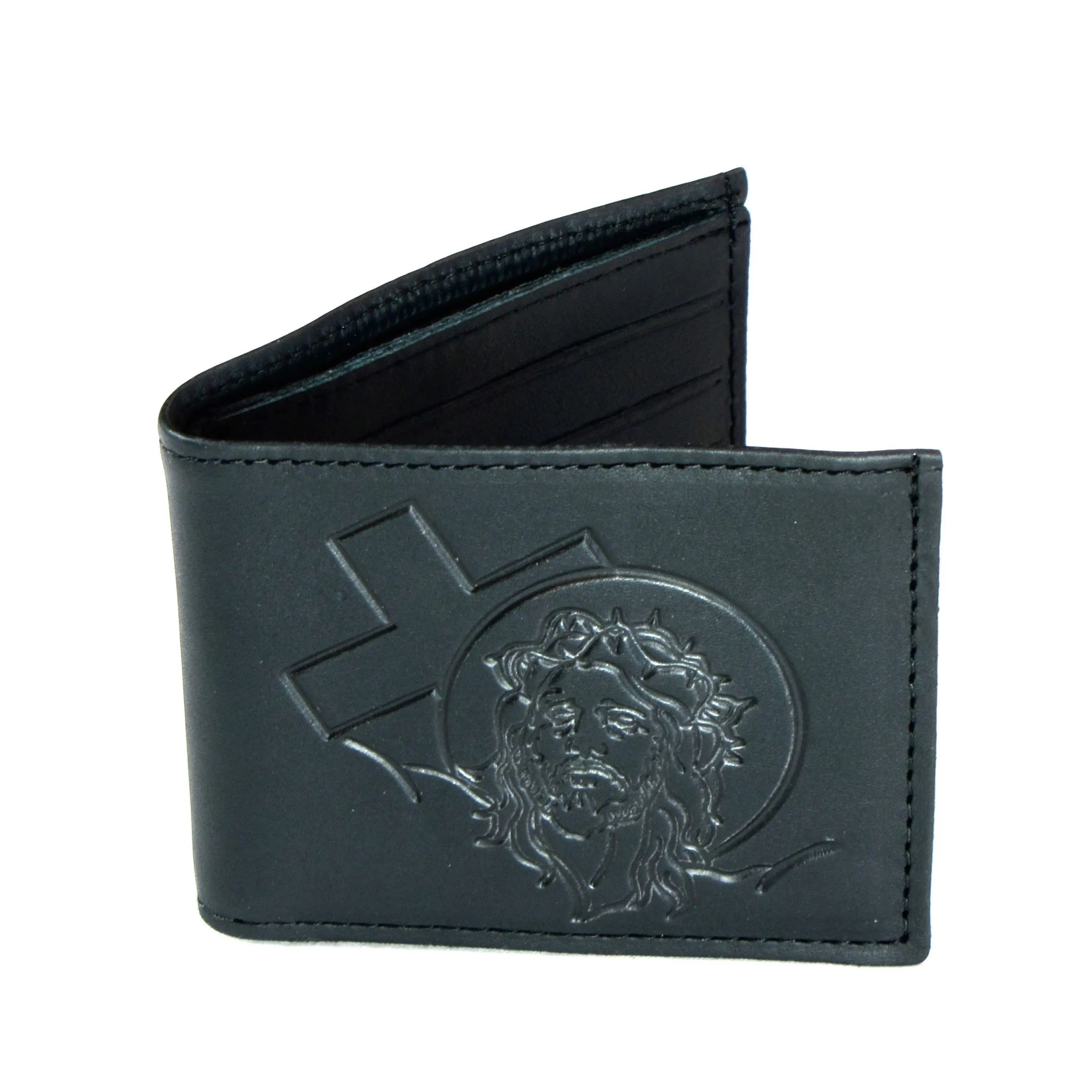 OT330-27  Oil Tanned Slim Billfold- Jesus/Cross