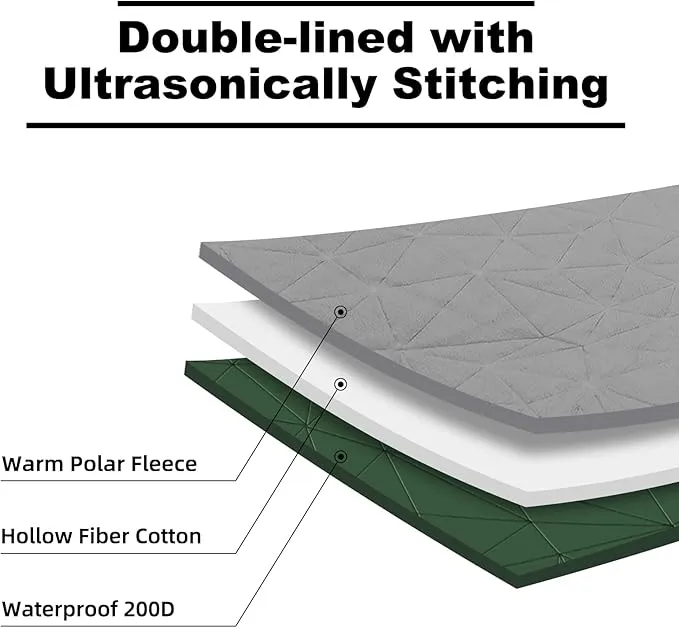 Outdoor Waterproof Blanket, Foldable Fleece Stadium Blanket for Outdoor Sports Event,Camping,Concerts, Car,Pet,Picnics -Windproof, Wearable,Machine Washable 80"x58"